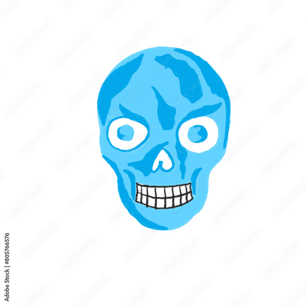 transparent blue water skull illustration PNG