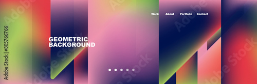 A vibrant geometric background featuring liquid shades of purple, magenta, and electric blue, created with advanced technology. The blurred effect adds depth to the rectangular shapes