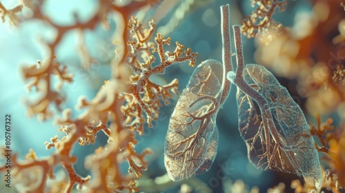 Bronchiectasis a long term condition where the airways of the lungs become widened, leading to a build up of excess mucus that can make the lungs more vulnerable to infection photo
