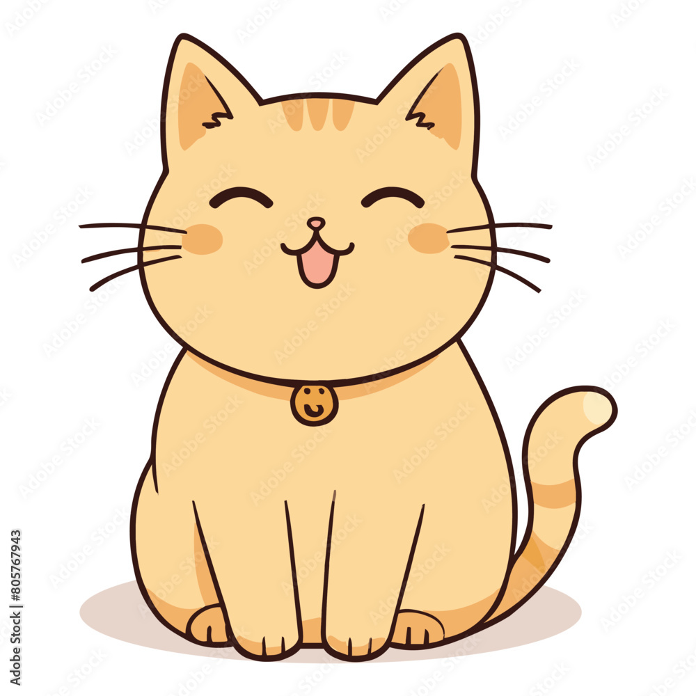 Obraz premium Little Cat Characters Flat Vector Art Illustration