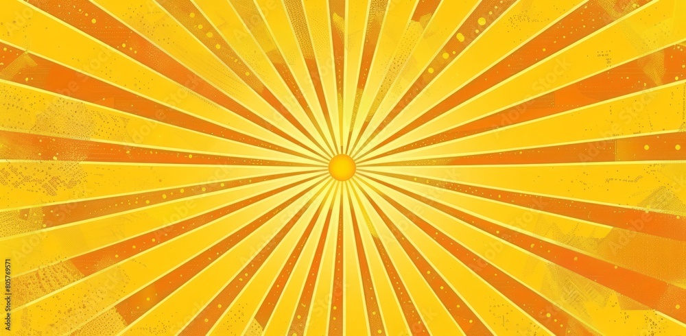Fototapeta premium Bright yellow rays background. Sunburst rays texture, bright orange and yellow sun ray pattern for comic book poster or summer advertising banner template design