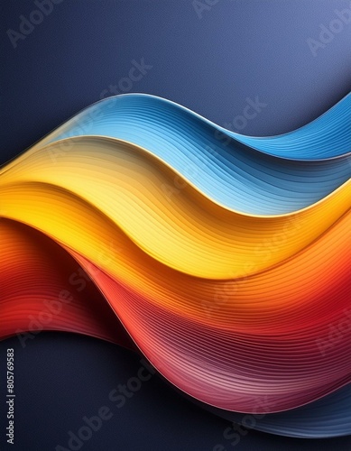 Dynamism Unleashed: Yellow, Blue, and Red Flowing Grainy Wave Background