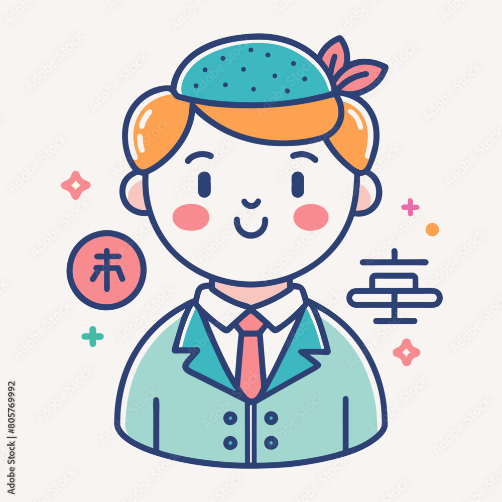 Minimalist doodle featuring a Translator, Generative AI Minimalist doodle featuring a Translator, Generative AI