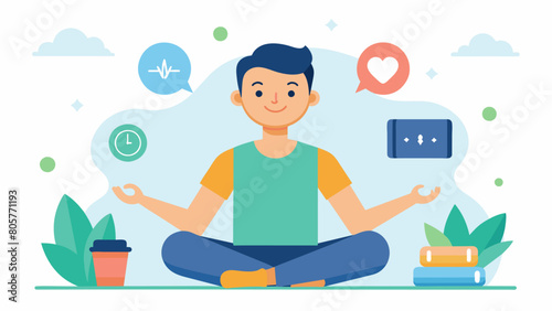 In a vlog about mindful movement a health vlogger discusses the mental and physical benefits of lowimpact exercises and how it can improve overall. Vector illustration
