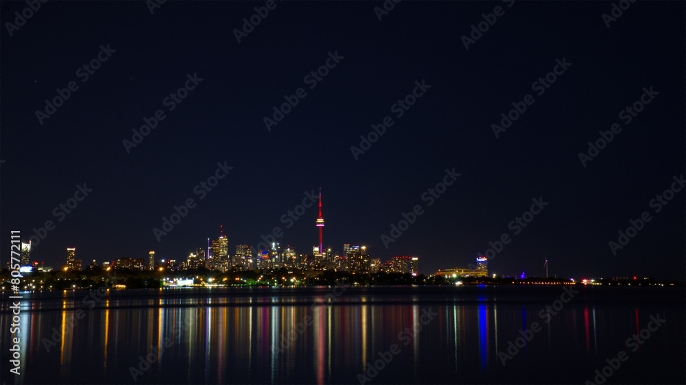 downtown Toronto skyline at night
