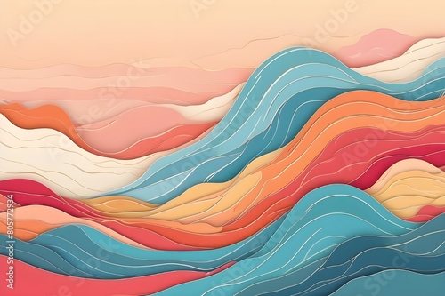 Vector Background with Gentle Pencil Waves, Vector Art Abstract Lines Creating a Minimalist Background with Flowing Waves, Pencil Line Art Abstract Background with Elegant Vector Waves, Abstract Penci