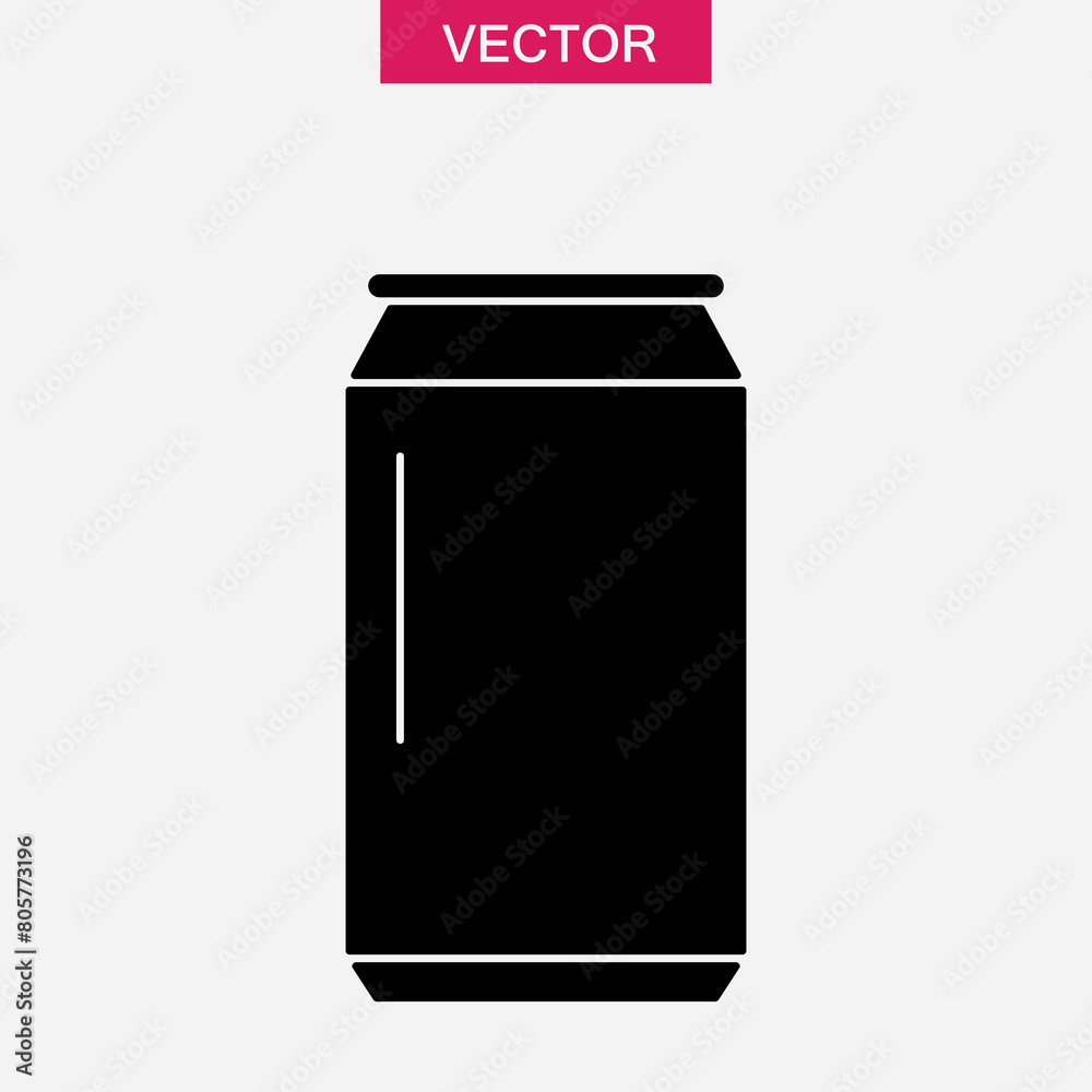 Beer, beverage can. vector flat black trendy style illustration on white background..eps Beer, beverage can. vector flat black trendy style illustration on white background..eps