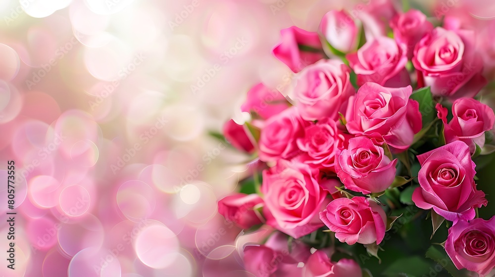 pink rose bouquet on the bokeh background pink rose bouquet on the bokeh background