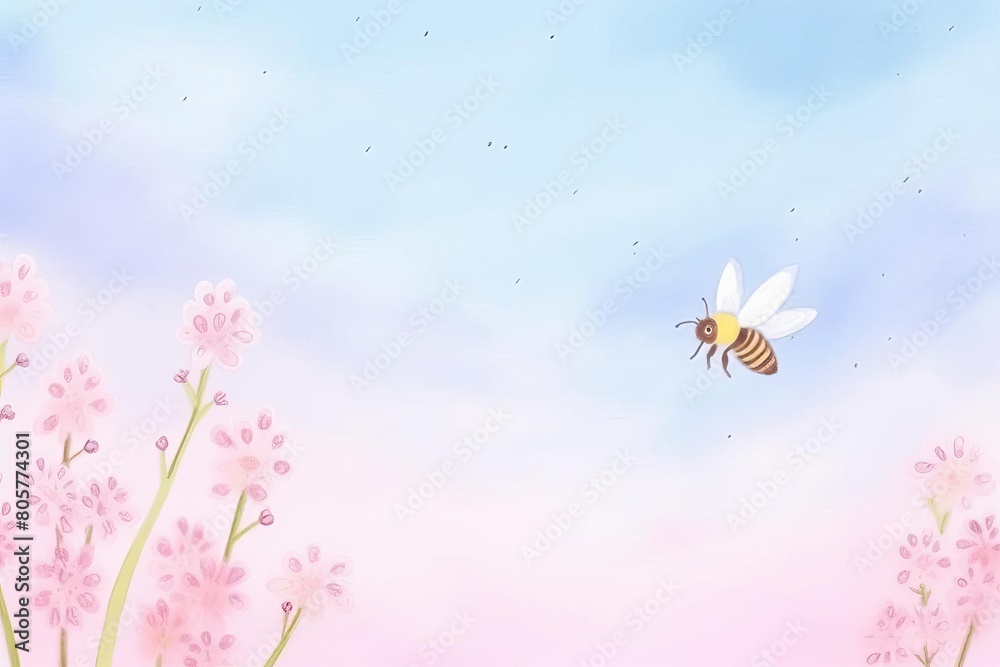 busy bee collecting pollen from flowers