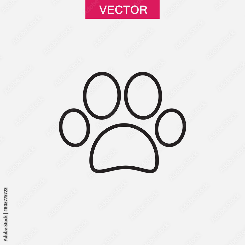 Paw line icon, outline symbol. vector liner animal footprin on white background..eps Paw line icon, outline symbol. vector liner animal footprin on white background..eps