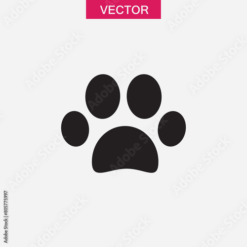 Paw prin icon. vector flat animal foot print illustration for web and app..eps