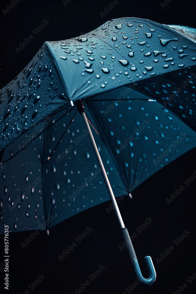 Umbrella with water droplets generative AI