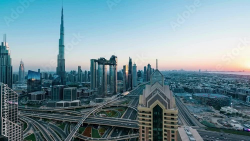 Burj Khalifa, Dubai skyline, tallest building, skyscraper view, cityscape panorama, architecture marvel, landmark photography, urban landscape, modern architecture, Middle East, United Arab Emirates,  photo