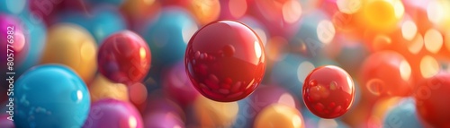 Focus on a single red balloon photo