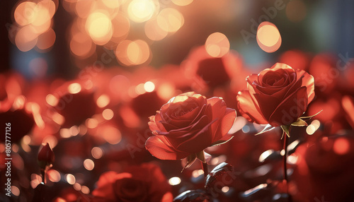 タイトル : 薔薇の花 情熱 背景素材 Generative AI