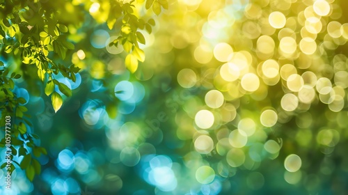 Abstract summer backdrop with bokeh lights and soft focus effect