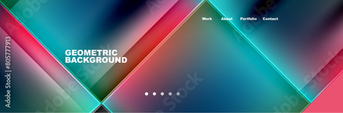 An atmospheric geometric background with a gradient of azure and violet, reminiscent of the sky at sunset. The blend of blue and pink hues creates a calming and dreamy ambiance