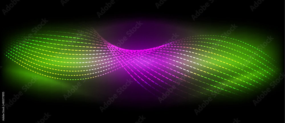 A vibrant mix of purple, violet, and magenta waves contrast against a black background, creating a visually striking art piece. The electric blue accents add a bold pop to the intricate pattern A vibrant mix of purple, violet, and magenta waves contrast against a black background, creating a visually striking art piece. The electric blue accents add a bold pop to the intricate pattern