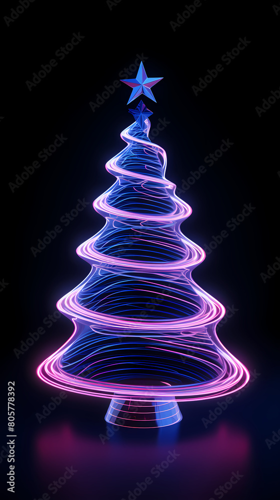 Abstract neon Christmas tree Abstract neon Christmas tree
