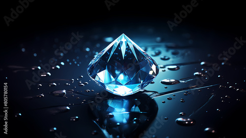 shiny blue diamond photo