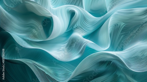 a visual odyssey through the realm of abstract 3D forms, their fluid contours and dynamic compositions set against a backdrop of modern blue and turquoise,