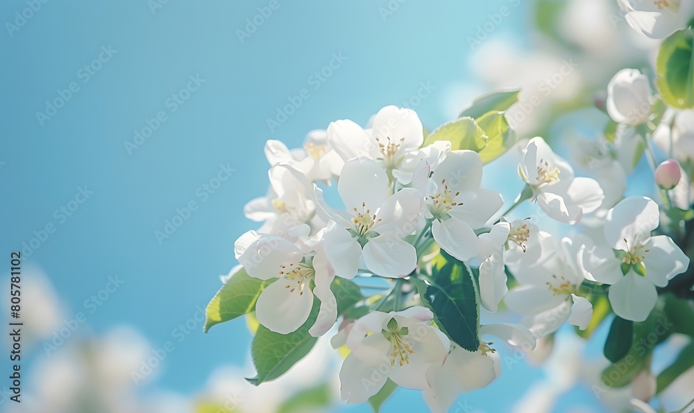 Fototapeta premium Young apple tree in spring, Generative AI