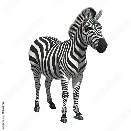 Zebra isolated  animal wildlife on a transparent background