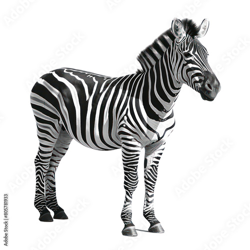 Zebra isolated  animal wildlife on a transparent background