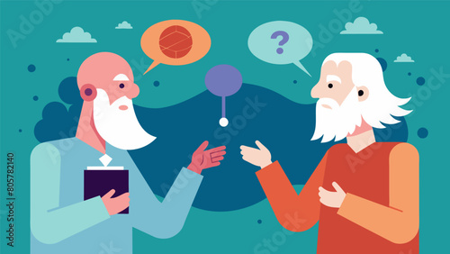 Philosophers spar over the concept of fate and how it aligns with the principles of stoicism.. Vector illustration