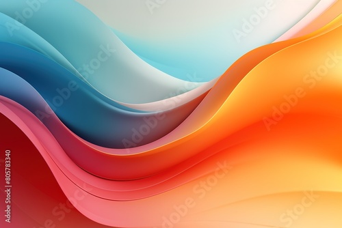 A colorful wave with a red stripe on the left and a yellow stripe on the right