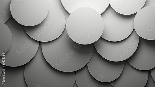 A minimalist background with a pattern of overlapping circles in shades of gray. photo