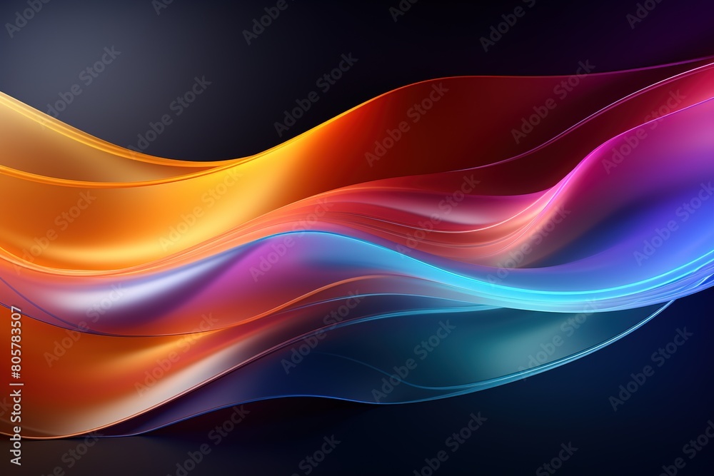 A colorful wave with a red stripe on the left and a yellow stripe on the right A colorful wave with a red stripe on the left and a yellow stripe on the right