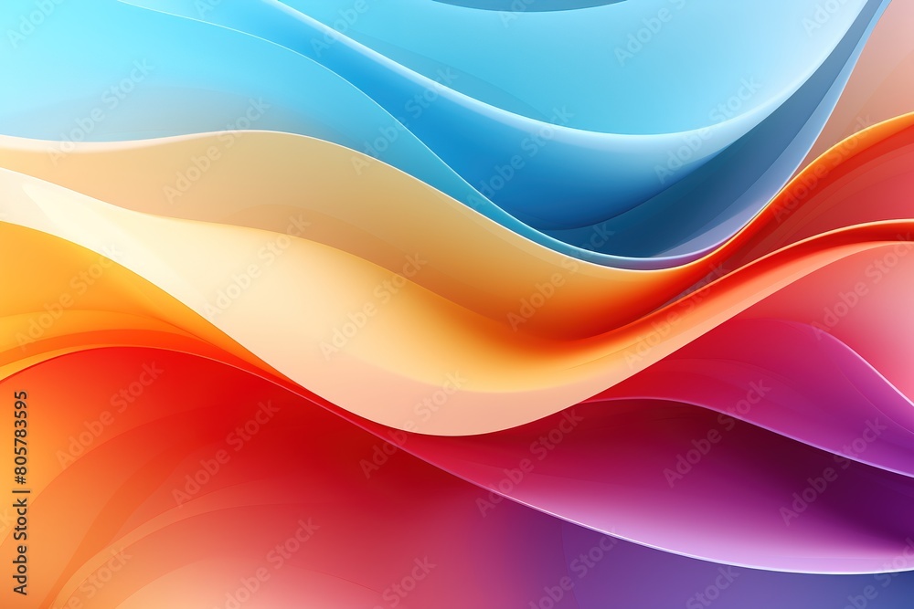 A colorful wave with a red stripe on the left and a yellow stripe on the right
