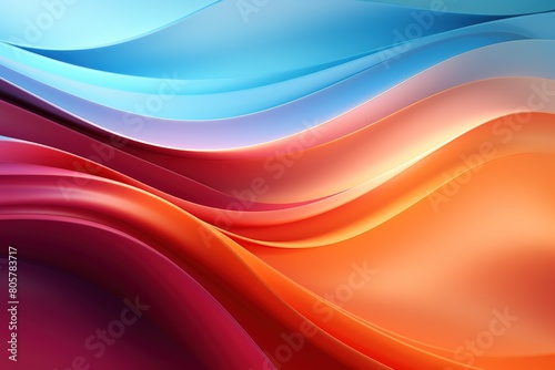 A colorful wave with a red stripe on the left and a yellow stripe on the right