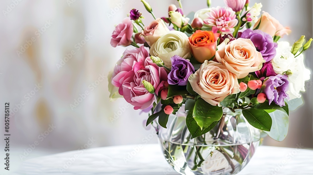 Obraz premium Beautiful flowers bouquets decor in vase