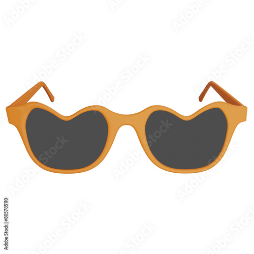 Sunglasses clipart flat design icon isolated on transparent background, 3D render Summer and beach concept