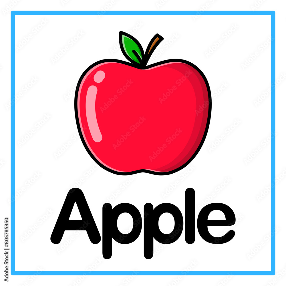 Fototapeta premium red apple alphabet illustration