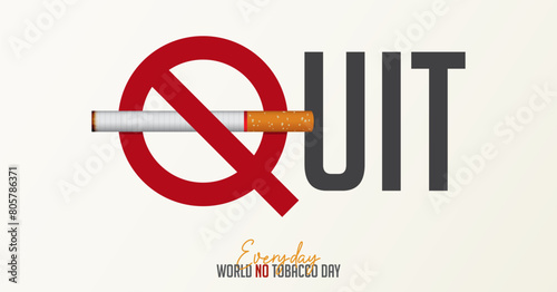 May 31st World No Tobacco Day concept design. No Smoking Day poster. Quit smoking for awareness banner. Stop smoking concept.  