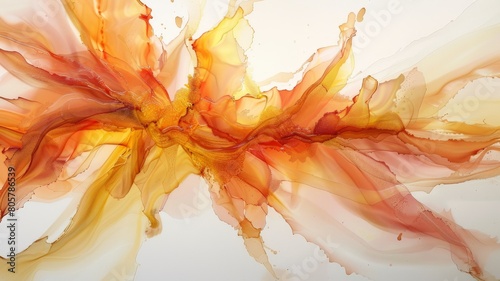 the captivating allure of a colorful alcohol ink abstract composition  as rich tones meld and flow across the canvas  