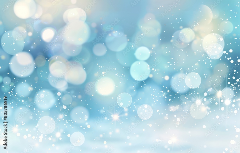 A light blue background softly infused with bokeh effects and delicate white sparkles on one side, creating an enchanting and dreamy ambiance A light blue background softly infused with bokeh effects and delicate white sparkles on one side, creating an enchanting and dreamy ambiance