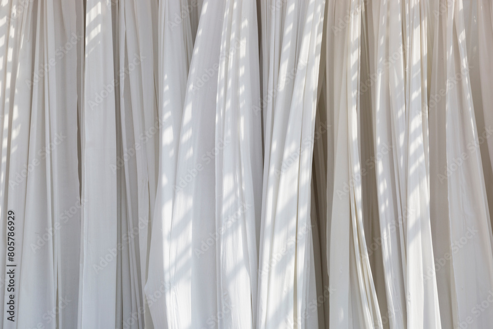Fototapeta premium whie linnen hanging in sunlight 