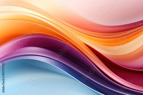 A colorful wave with a red stripe on the left and a yellow stripe on the right
