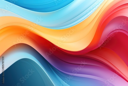 A colorful wave with a red stripe on the left and a yellow stripe on the right