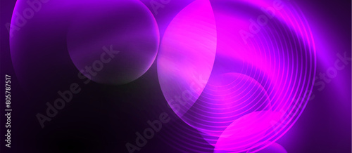 A vivid purple glow emanates from a circular object, creating an electric blue hue. The gas emits a magenta pattern, resembling a macro photograph