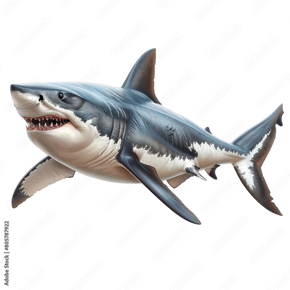 Obraz premium Shark isolated on a transparent background