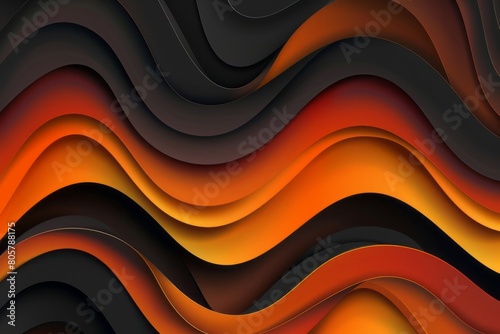 Dark moccasin paper waves abstract banner design. Elegant wavy vector background photo