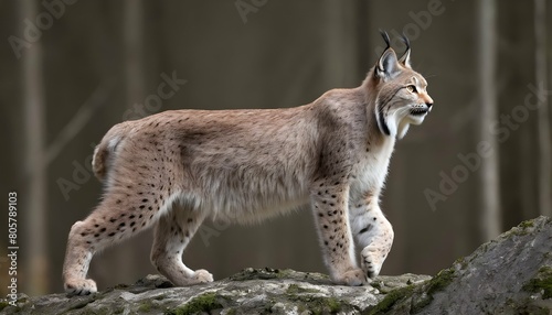 A Lynx With Its Tail Raised Signaling Its Alertne © Shaheenas