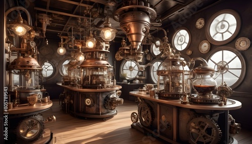 Whimsical Steampunk Inspired Teahouse Adorned Wit  3 photo