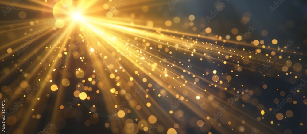 Light effect, light beam on dark background. Light rays with glowing ...
