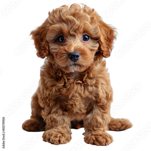 Happy puppy isolated on a transparent background